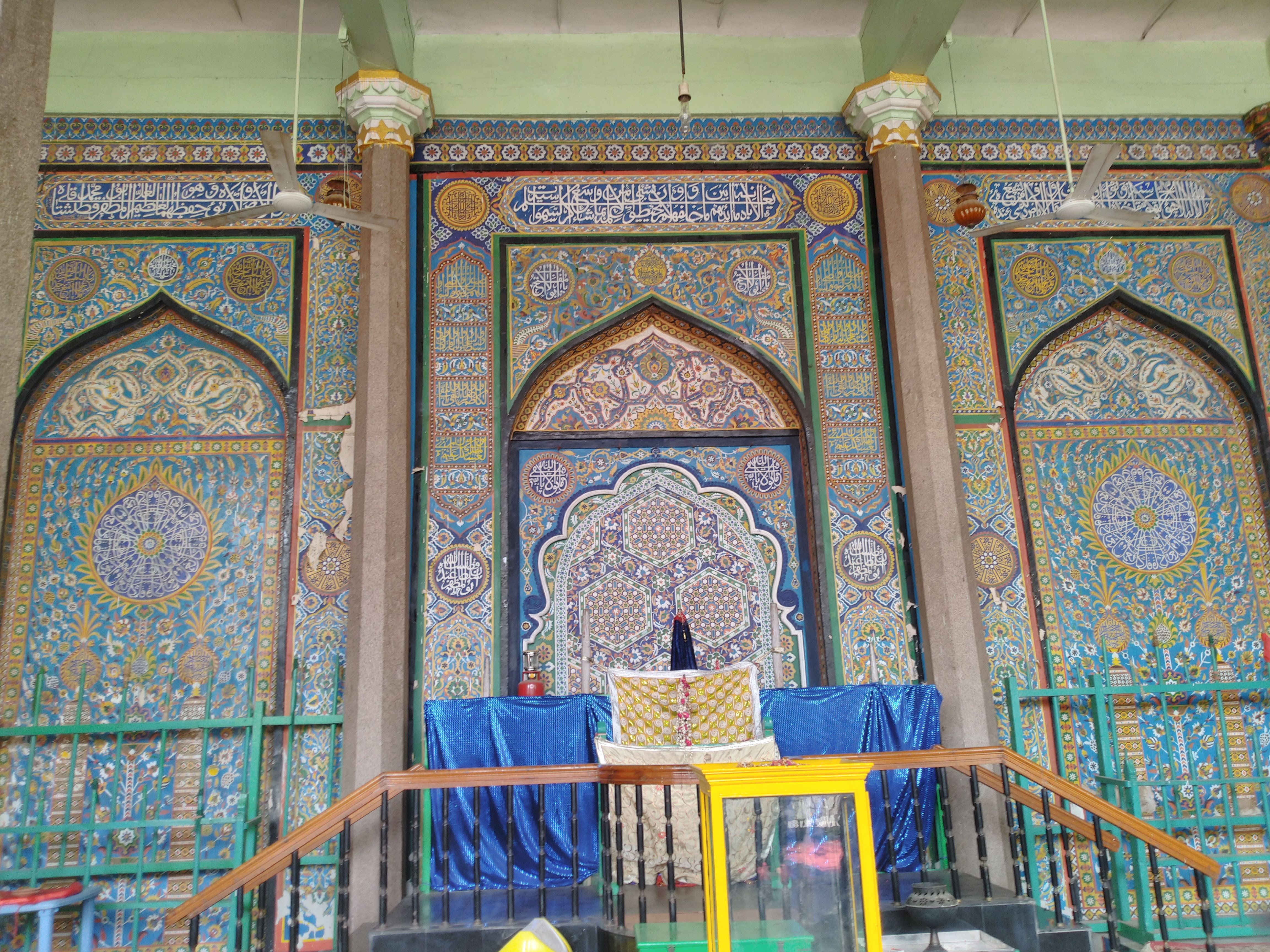 Enamel tile tapestry at Badshahi Ashoorkhana