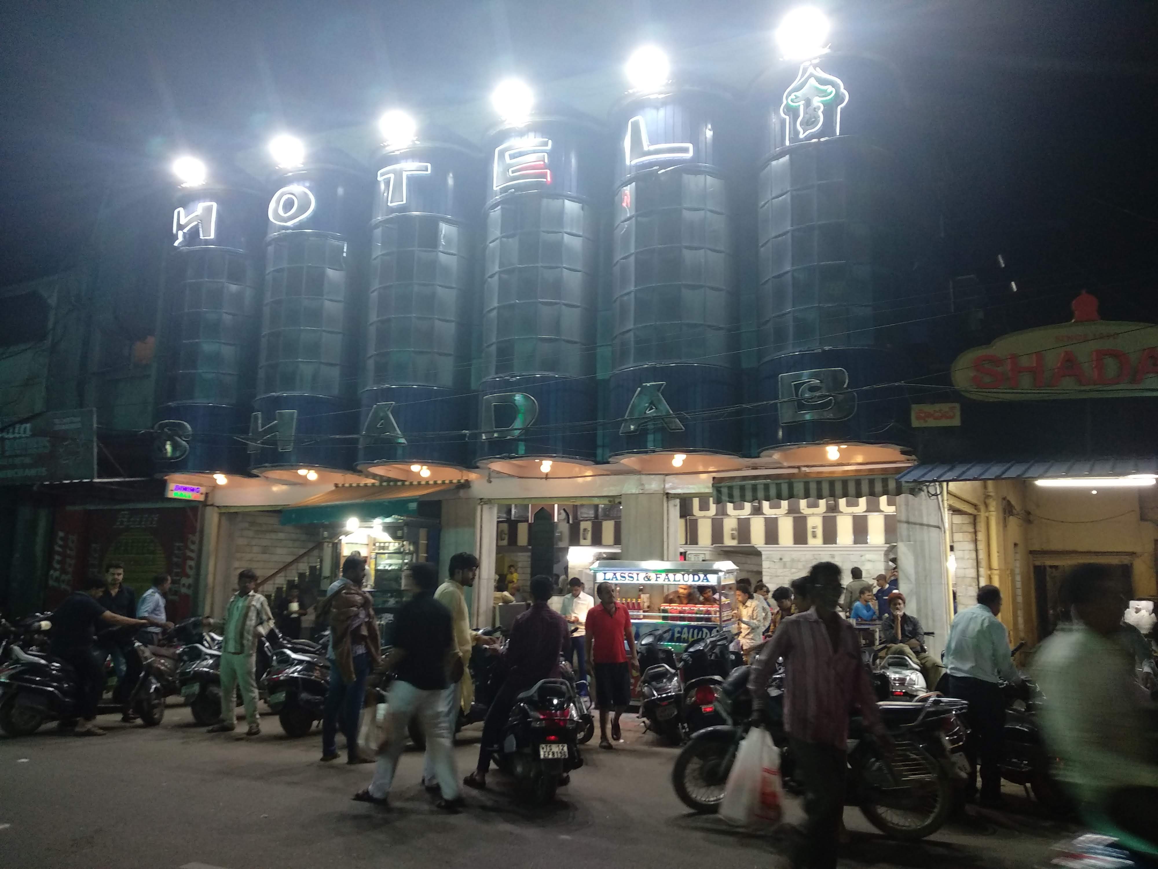 Hotel Shadab at night